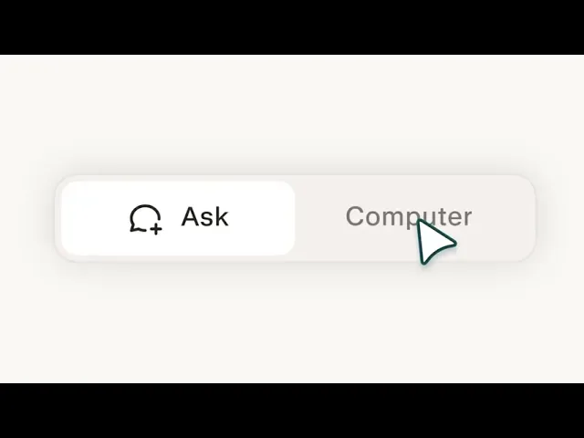 Perplexity Computer 介面截圖,游標指住 Computer 分頁