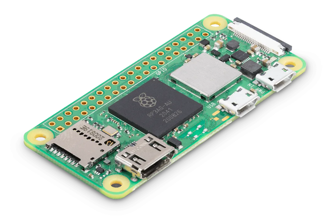 Raspberry Pi Zero 2 W 細板,見到 microSD、mini HDMI 同 micro-USB port