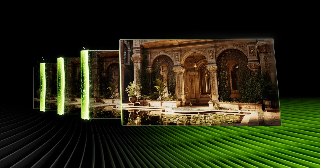 Nvidia DLSS 4 官方配圖,展示 RTX 遊戲畫面同 DLSS 技術主題