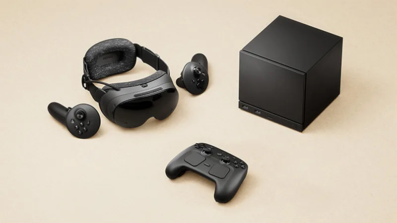 Steam Hardware 官方圖,畫面有 Steam Machine、Steam Frame 同 Steam Controller