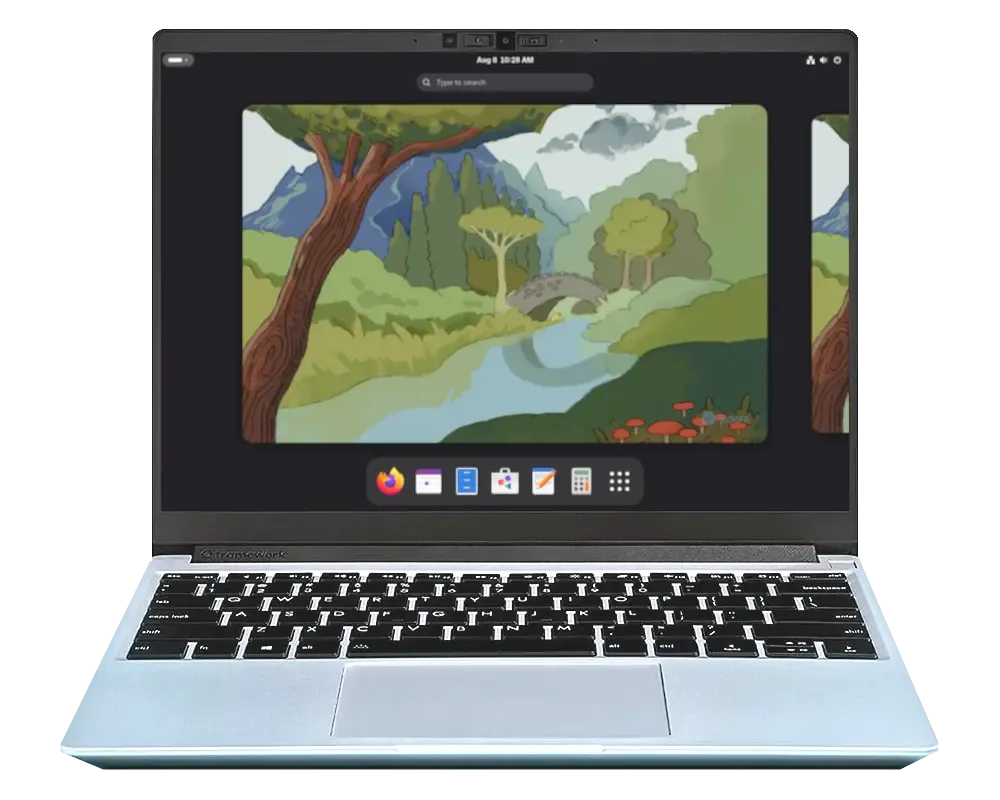 Fedora Workstation 官網展示喺手提電腦上運行嘅桌面