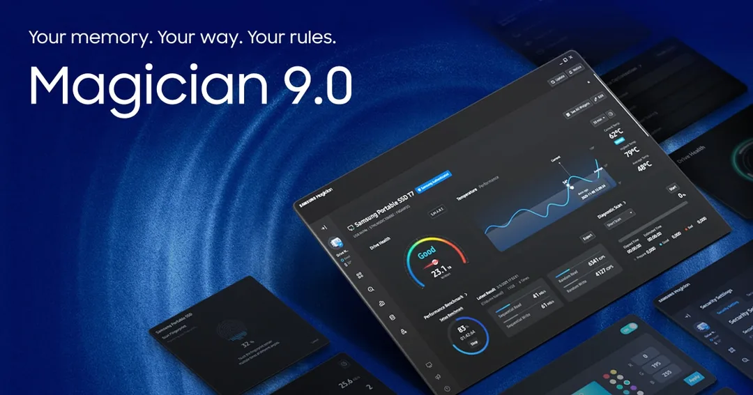 Samsung Magician SSD 管理軟件介面同儲存裝置示意圖