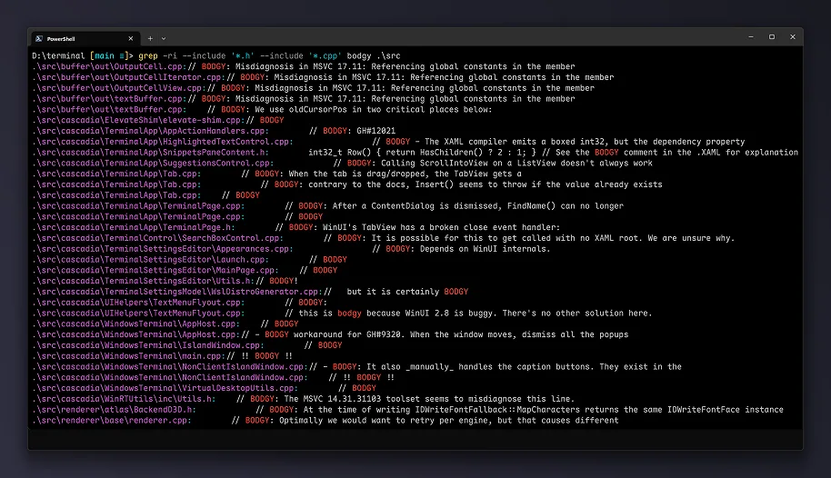 Windows Terminal 入面運行 Coreutils for Windows 指令嘅畫面