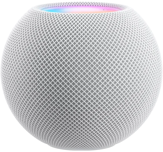 白色 HomePod mini 官方產品圖,展示現售型號外觀
