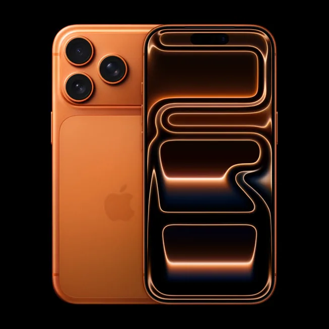現售 iPhone 17 Pro 橙色機身，圖片只作上一代設計同價錢參考