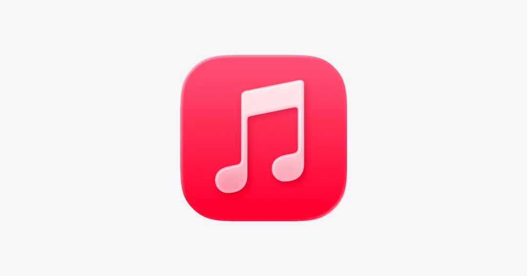 Apple Music 官方產品頁宣傳圖,畫面展示服務介面同專輯封面