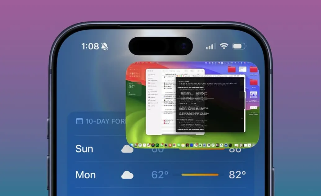 Workbench 喺 iPad 使用畫中畫監察遠端 Mac