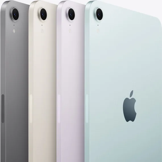 多款顏色嘅 iPad mini 並排展示機身同屏幕