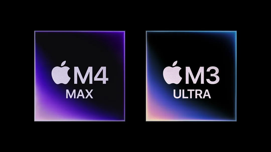 Apple M4 Max 同 M3 Ultra 晶片並排展示