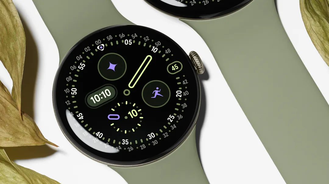 橄欖綠錶帶嘅 Google Pixel Watch 5 官方產品圖