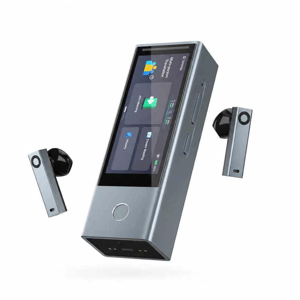 Timekettle X1 Meeting 翻譯主機連內置耳機嘅官方產品圖