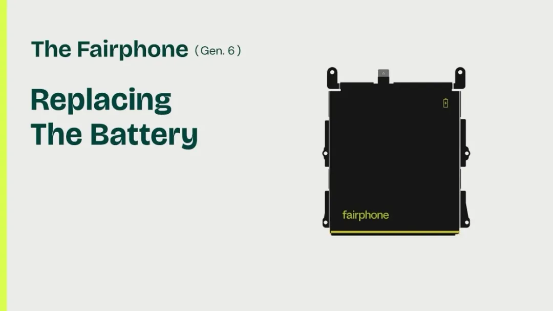 Fairphone Gen. 6 拆開背蓋後更換電池嘅官方示範
