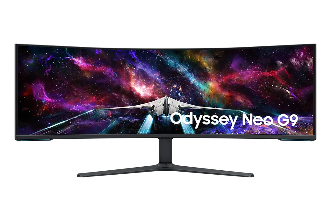 Samsung Odyssey Neo G9 57 吋超闊曲面電競屏幕正面產品圖