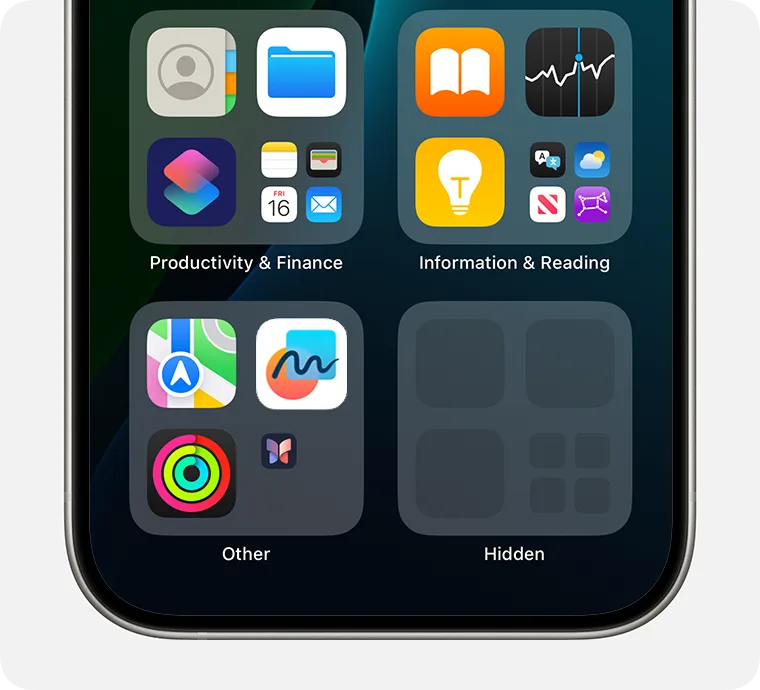 iPhone App 資料庫底部顯示需要認證先可打開嘅已隱藏資料夾