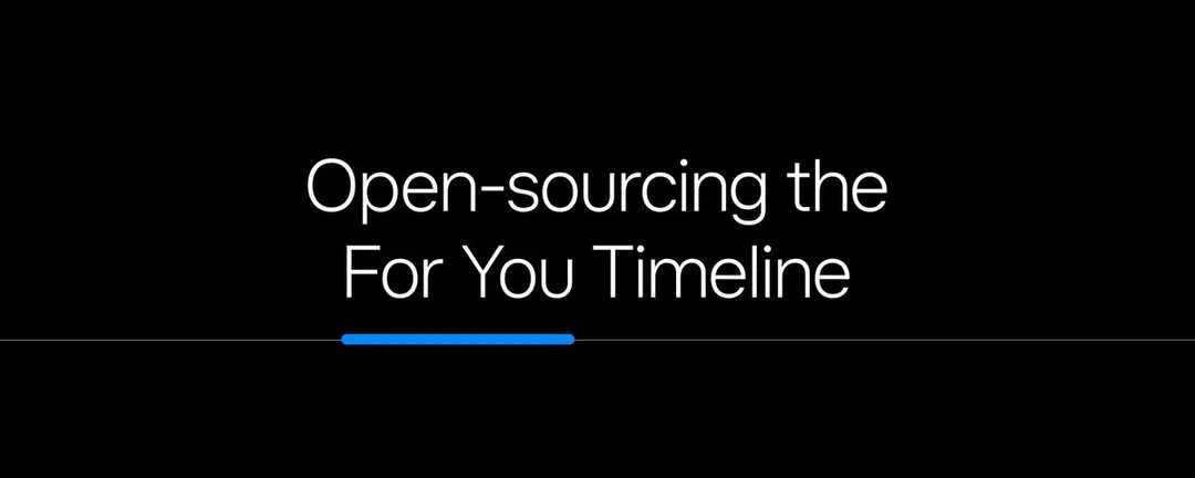X Open Source 公布公開 For You 時間線程式碼嘅黑底圖片
