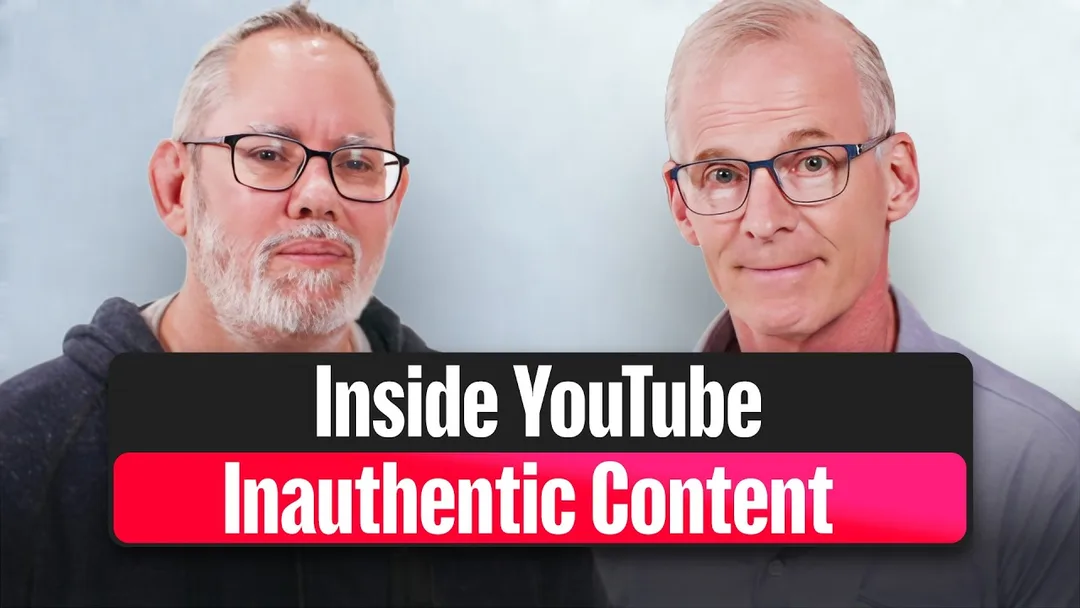 YouTube Creator Insider 訪問畫面,講解不實質內容同 AI 影片變現政策