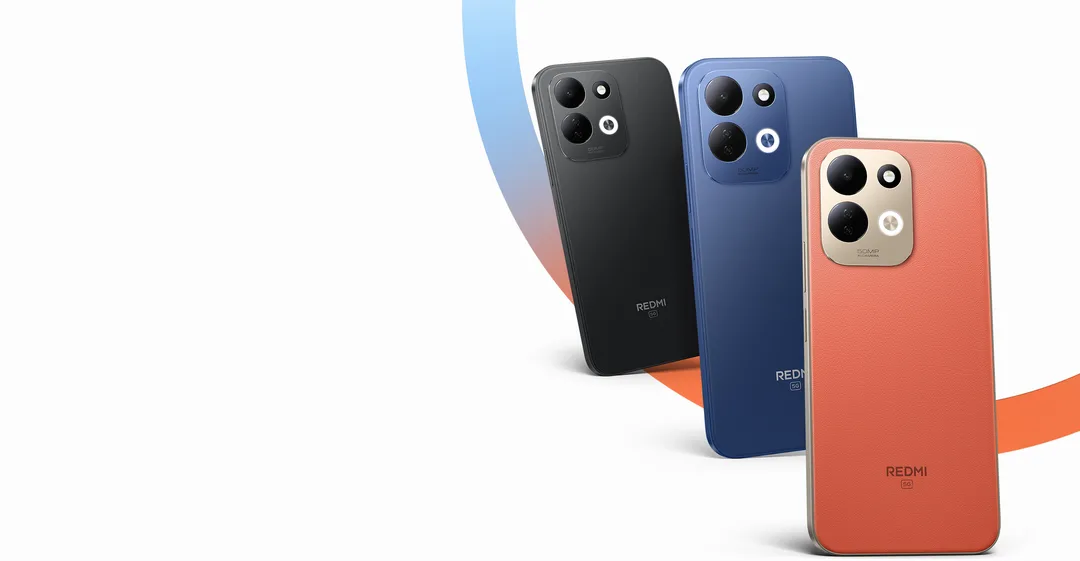 Redmi 17 5G 官方產品圖，展示手機正面同背面設計