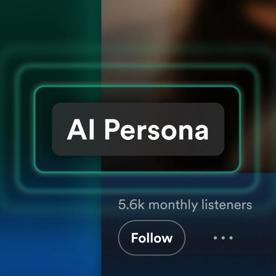 Spotify 藝人頁上面顯示 AI Persona 標籤同追蹤按鈕