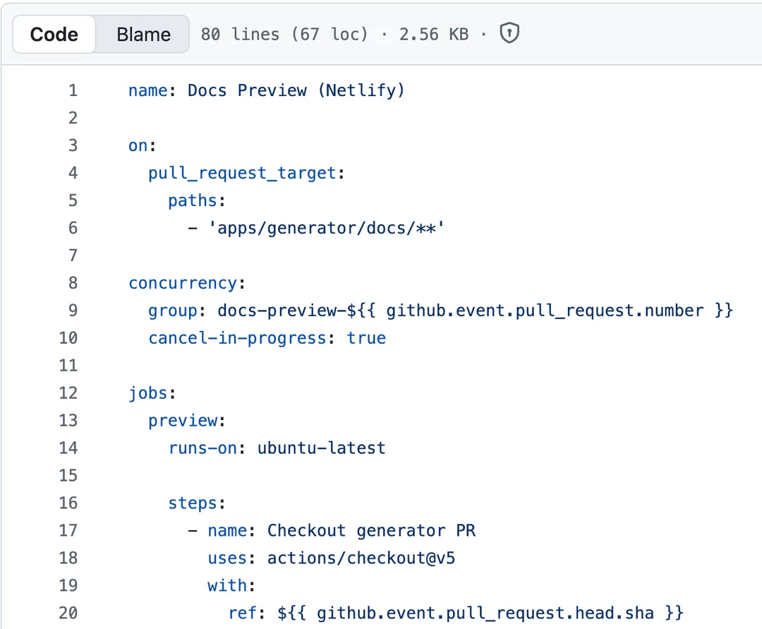 Wiz 截圖顯示 AsyncAPI 有問題嘅 GitHub Actions workflow 配置