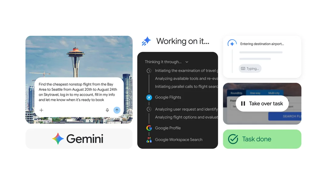 Gemini Spark 同 Chrome 整合功能嘅官方示意畫面