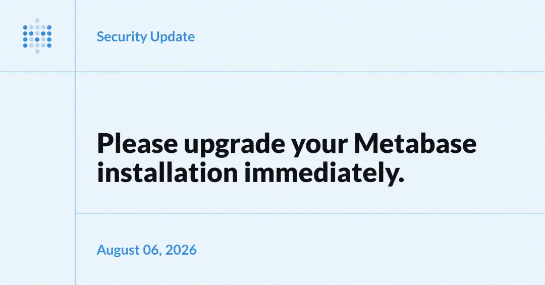 Metabase 官方安全更新文章嘅主圖