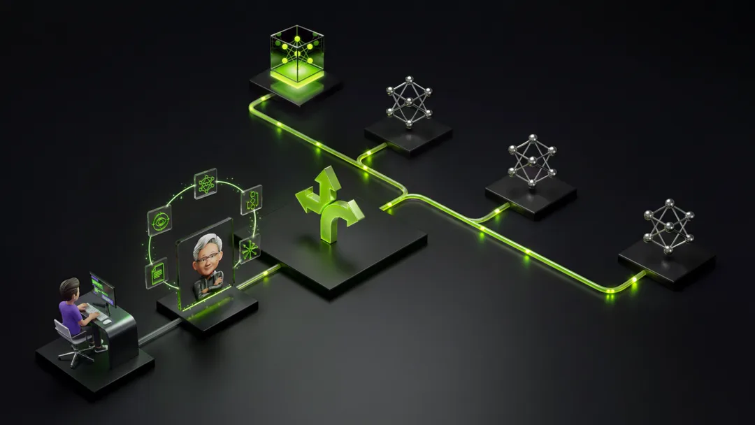 NVIDIA NeMo Switchyard 官方配圖,說明模型路由工具嘅定位