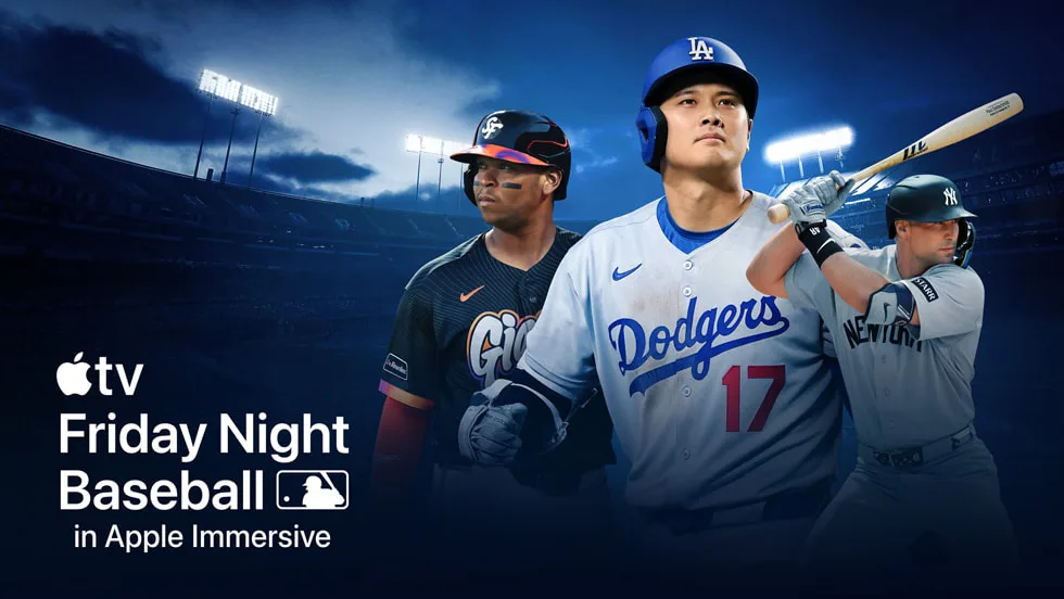 大谷翔平同 Luis Arráez 配上 Apple TV Friday Night Baseball 沉浸式直播主視覺