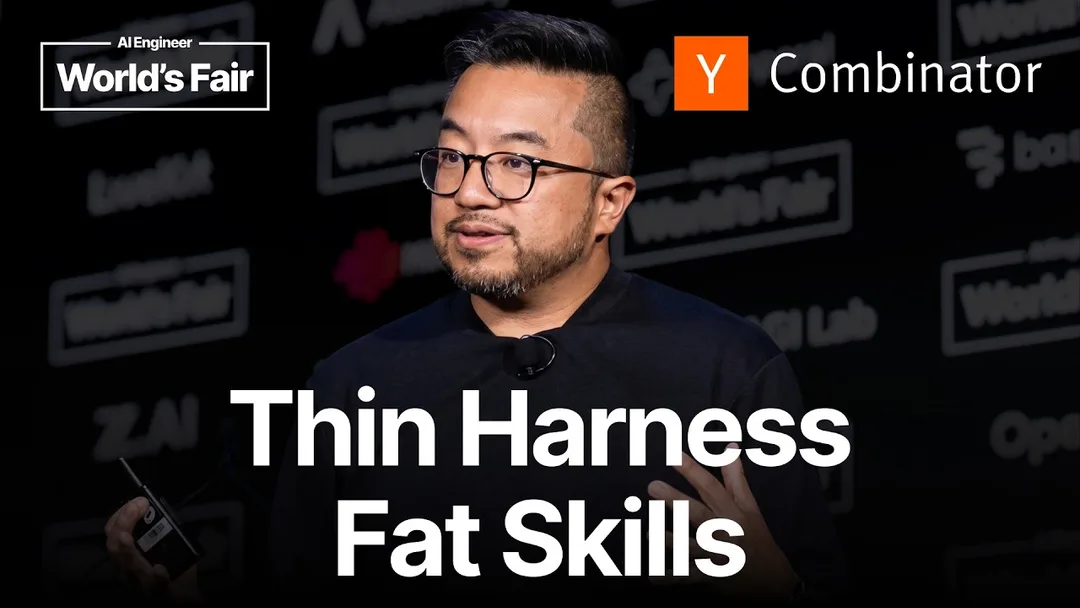 Garry Tan 喺台上講解公司點樣建立共用 AI 記憶同 skills