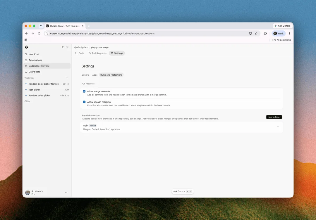 Origin repo 顯示同步狀態、存取權限同已連接 app 嘅設定畫面