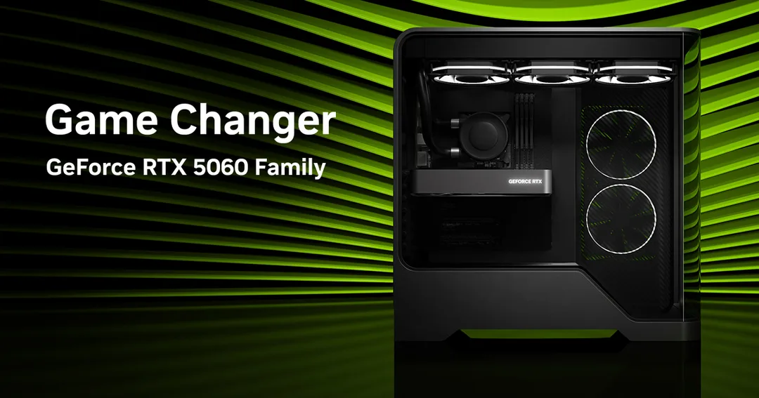 NVIDIA GeForce RTX 5060 系列顯示卡官方宣傳圖