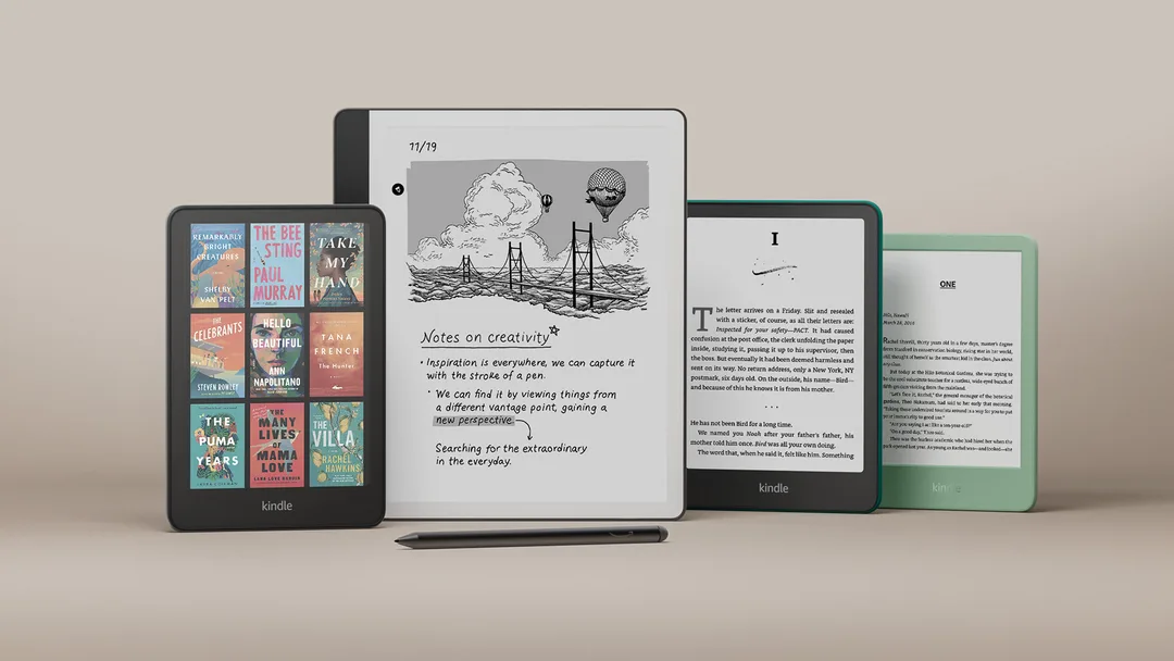 Amazon Kindle 系列多款電子書閱讀器放埋一齊展示