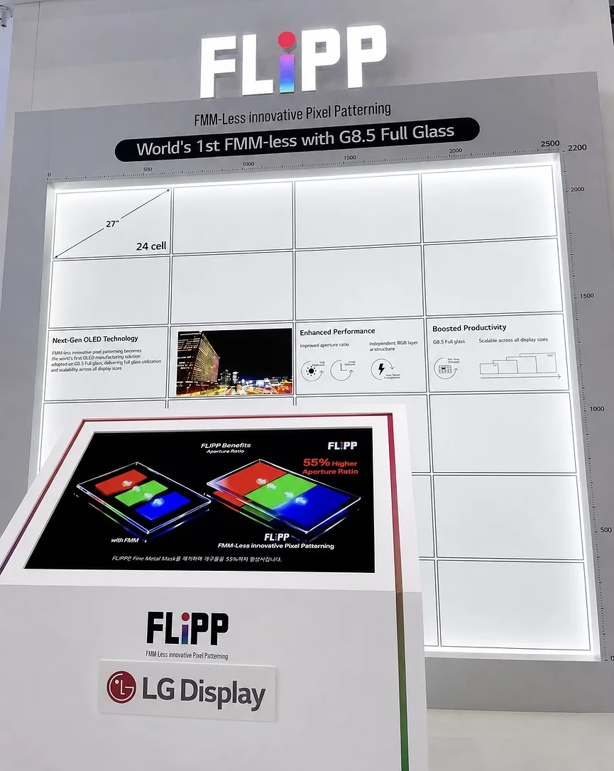 LG Display 喺展覽場地展示用 FLiPP 製程造出嘅 OLED 面板
