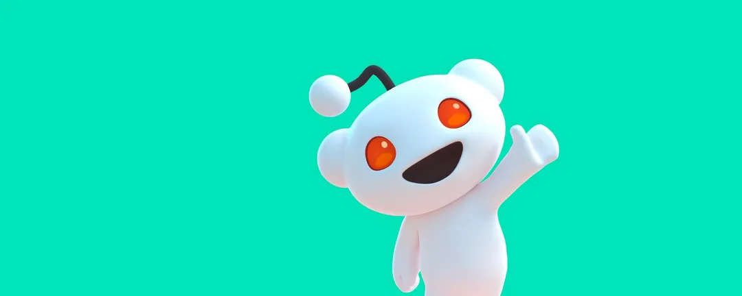Reddit 官方安全與 AI 時代公告嘅藍色 Snoo 插圖