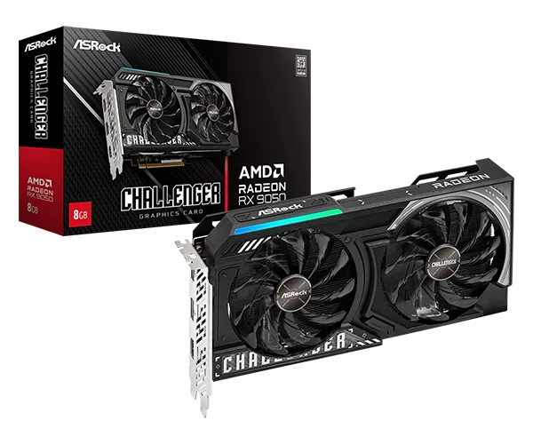 ASRock Radeon RX 9050 Challenger 8GB 雙風扇顯示卡產品圖