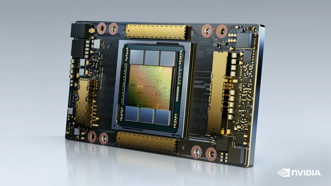 Nvidia A100 80GB 數據中心 GPU 官方產品圖