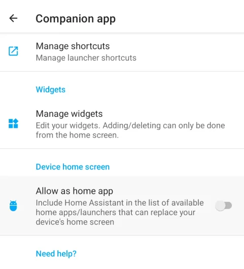 Android 設定 Home Assistant 做預設主畫面 app 嘅畫面
