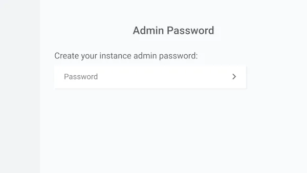 Filestash 首次啟動時設定管理員密碼嘅畫面