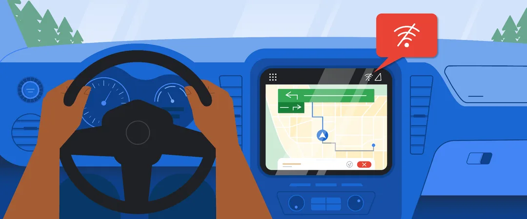 司機望住車上螢幕使用 Google Maps 導航嘅插圖