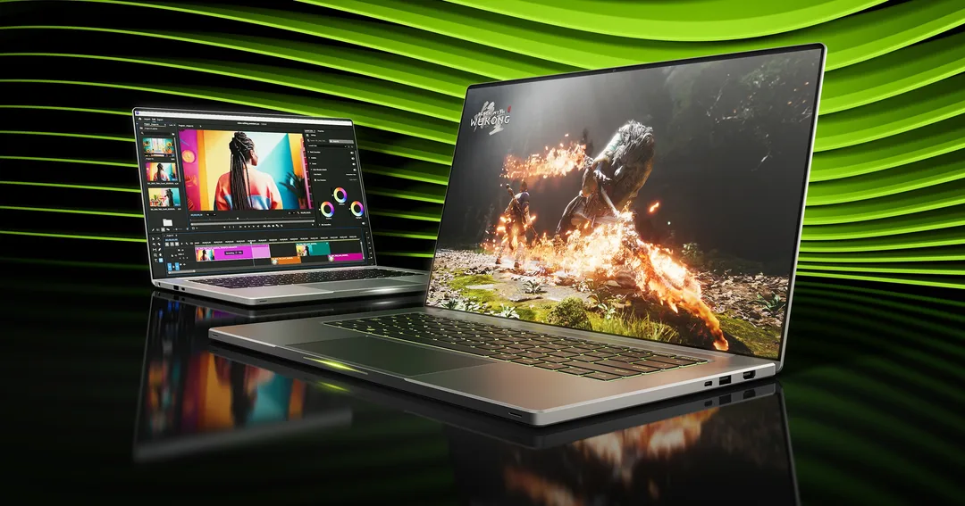 搭載 GeForce RTX 50 系列 Laptop GPU 嘅電競 laptop 官方宣傳圖