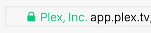 Plex 官方畫面顯示 server 使用安全加密連線