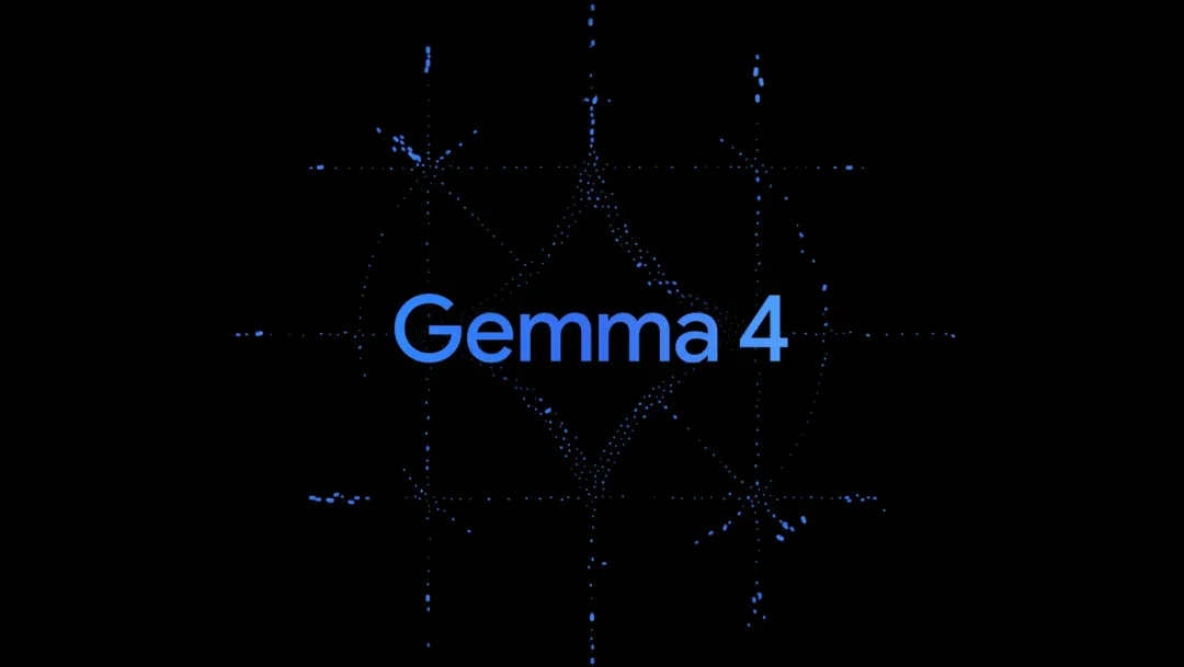 Google Gemma 4 官方發布圖，以深色背景展示 Gemma 4 字樣